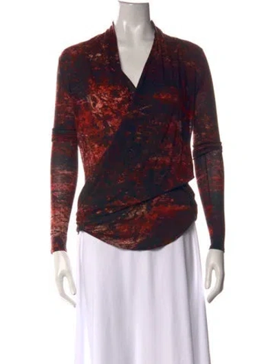 Pre-owned Helmut Lang Wool Printed Top In Multicolor