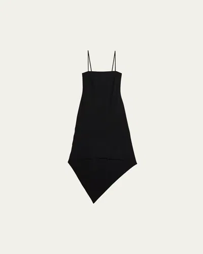 HELMUT LANG WOOL SCARF HEM MIDI DRESS