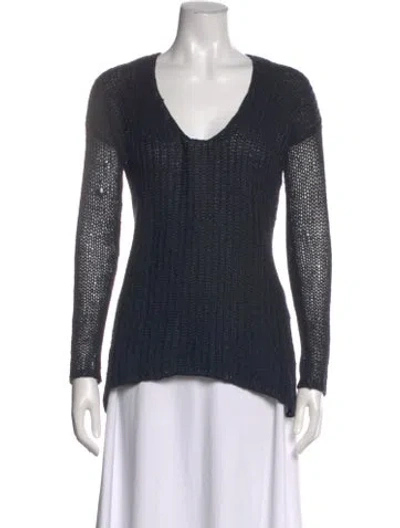 Pre-owned Helmut Lang Wool Scoop Neck Sweater In Blue