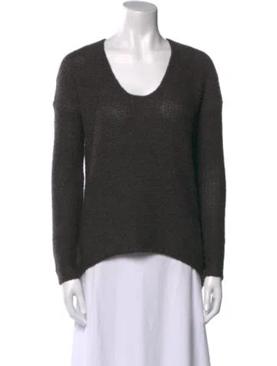 Pre-owned Helmut Lang Wool Scoop Neck Sweater In Gray