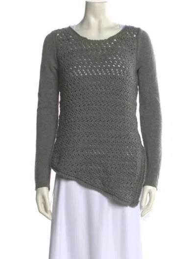 Pre-owned Helmut Lang Wool Scoop Neck Sweater In Gray