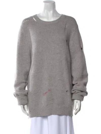 Pre-owned Helmut Lang Wool Scoop Neck Sweater In Gray