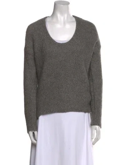Pre-owned Helmut Lang Wool Scoop Neck Sweater In Gray