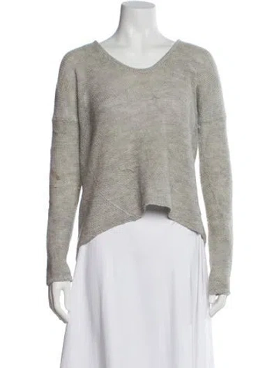 Pre-owned Helmut Lang Wool Scoop Neck Sweater In Gray