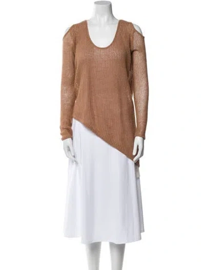 Pre-owned Helmut Lang Wool Scoop Neck Sweater In Neutral