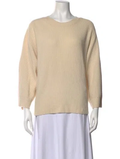 Pre-owned Helmut Lang Wool Scoop Neck Sweater In Neutral