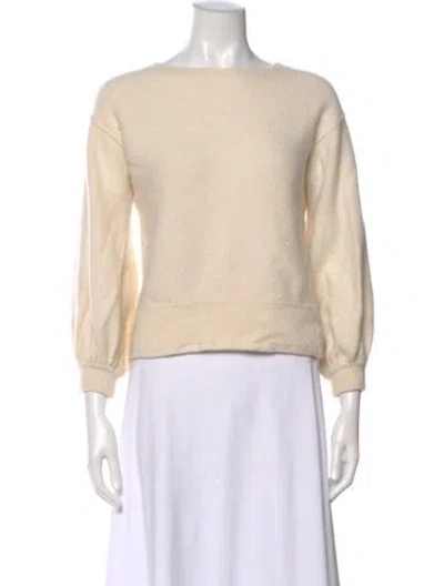 Pre-owned Helmut Lang Wool Scoop Neck Sweater In Neutral