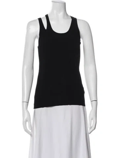 Pre-owned Helmut Lang Wool Scoop Neck Top In Black