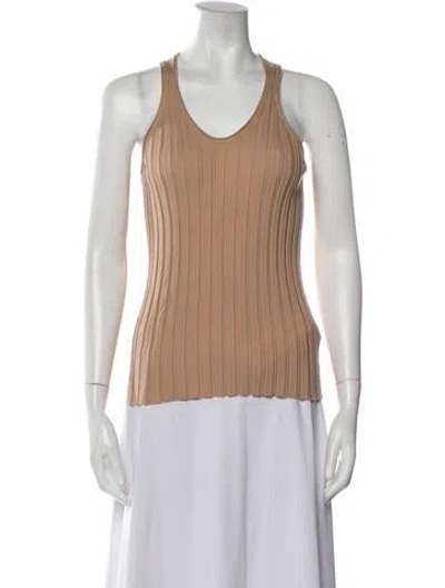 Pre-owned Helmut Lang Wool Scoop Neck Top In Neutral