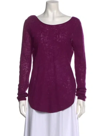 Pre-owned Helmut Lang Wool Scoop Neck T-shirt In Purple