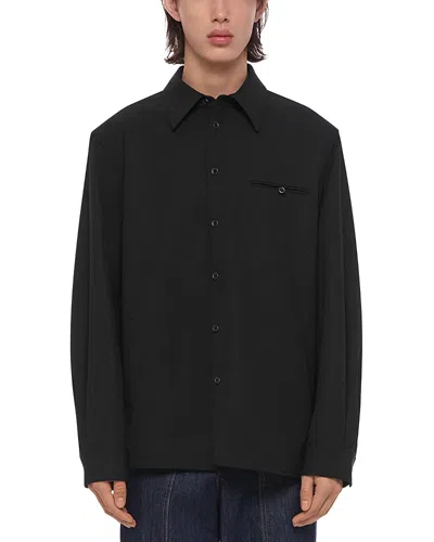 Helmut Lang Wool Shirt Jacket In Black