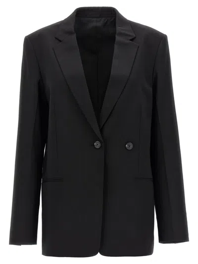 Helmut Lang Notched-lapels Adjustable-fit Blazer In Black