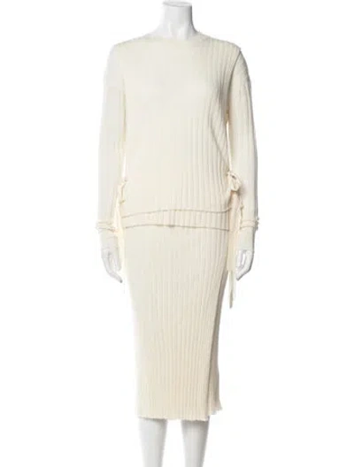 Pre-owned Helmut Lang Wool Skirt Set In Neutral