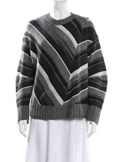 Pre-owned Helmut Lang Wool Striped Sweater In Gray