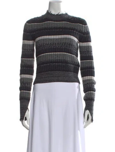 Pre-owned Helmut Lang Wool Striped Sweater In Gray