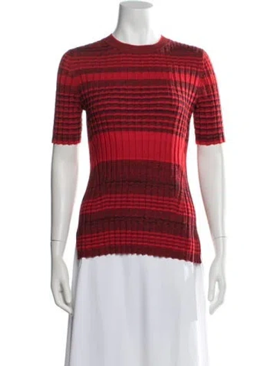 Pre-owned Helmut Lang Wool Striped Top In Red