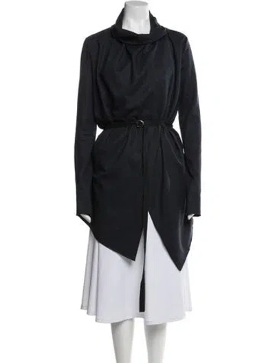 Pre-owned Helmut Lang Wool Trench Coat In Blue