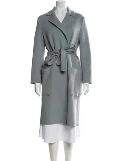 Pre-owned Helmut Lang Wool Trench Coat In Blue