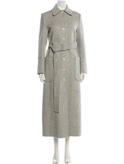 Pre-owned Helmut Lang Wool Trench Coat In Gray