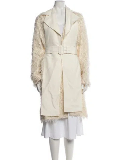Pre-owned Helmut Lang Wool Trench Coat In Neutral