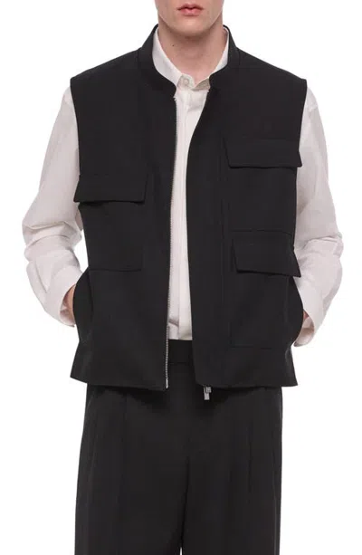 Helmut Lang Wool Utility Vest In Black