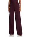 Helmut Lang Wool Vented Wide Leg Pants In Burgundy
