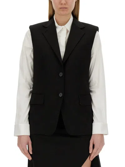 Helmut Lang Wool Blend Vest In Black