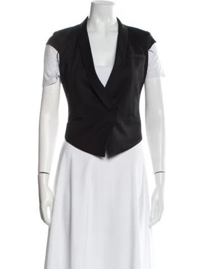 Pre-owned Helmut Lang Wool V-neck Crop Top In Black