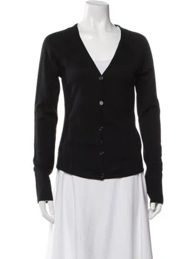 Pre-owned Helmut Lang Wool V-neck Sweater In Black