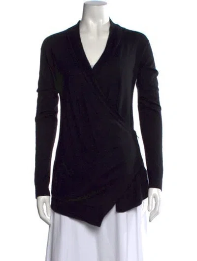 Pre-owned Helmut Lang Wool V-neck Sweater In Black