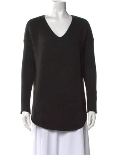 Pre-owned Helmut Lang Wool V-neck Sweater In Brown