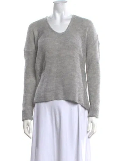 Pre-owned Helmut Lang Wool V-neck Sweater In Grey