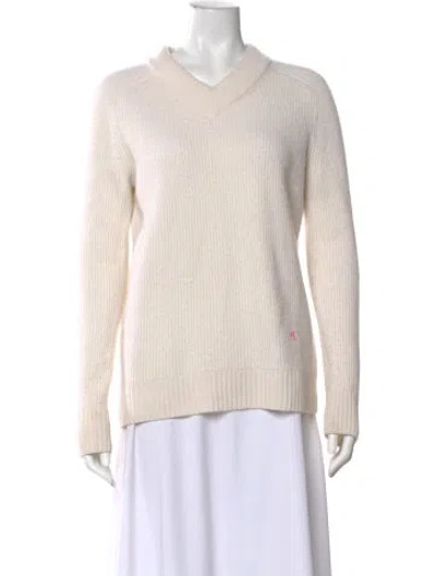 Pre-owned Helmut Lang Wool V-neck Sweater In Neutral