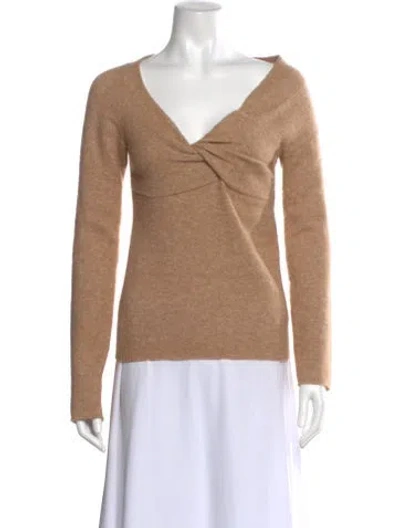 Pre-owned Helmut Lang Wool V-neck Sweater In Neutral