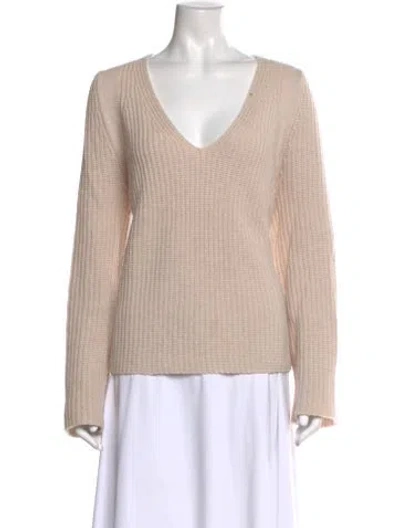 Pre-owned Helmut Lang Wool V-neck Sweater In Neutral