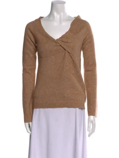 Pre-owned Helmut Lang Wool V-neck Sweater In Neutral