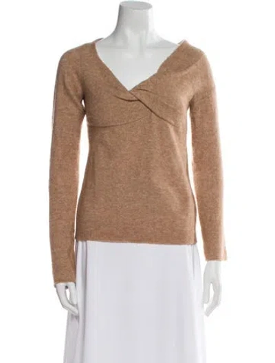 Pre-owned Helmut Lang Wool V-neck Sweater In Neutral