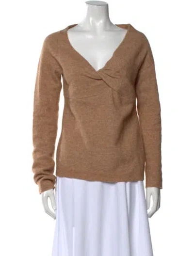 Pre-owned Helmut Lang Wool V-neck Sweater In Neutrals