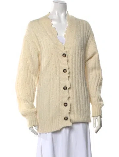 Pre-owned Helmut Lang Wool V-neck Sweater In Neutrals