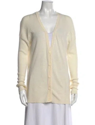 Pre-owned Helmut Lang Wool V-neck Sweater In Neutrals