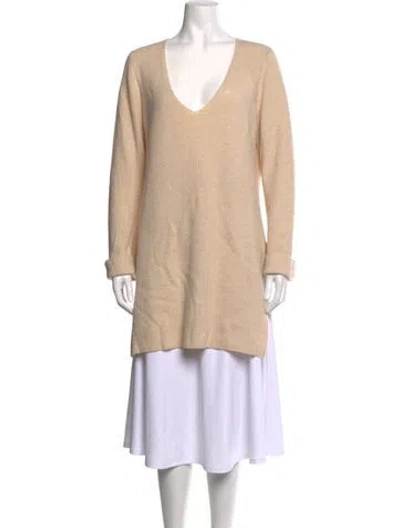 Pre-owned Helmut Lang Wool V-neck Sweater In Neutrals