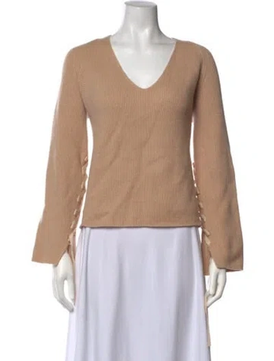 Pre-owned Helmut Lang Wool V-neck Sweater In Neutrals
