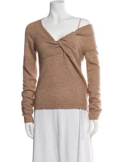 Pre-owned Helmut Lang Wool V-neck Sweater In Neutrals