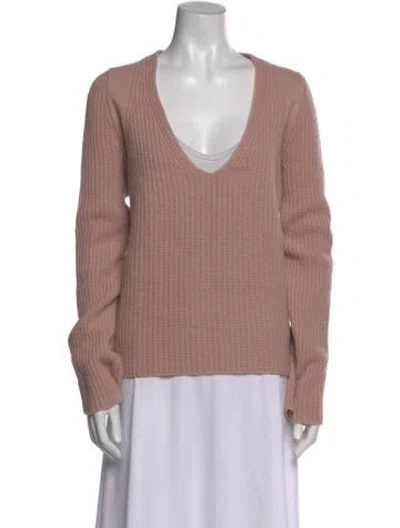 Pre-owned Helmut Lang Wool V-neck Sweater In Pink