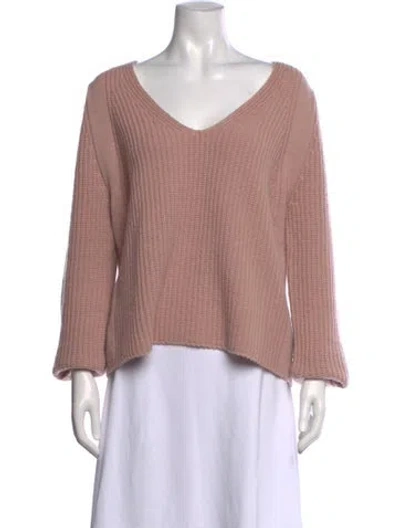 Pre-owned Helmut Lang Wool V-neck Sweater In Pink