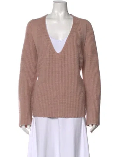 Pre-owned Helmut Lang Wool V-neck Sweater In Pink