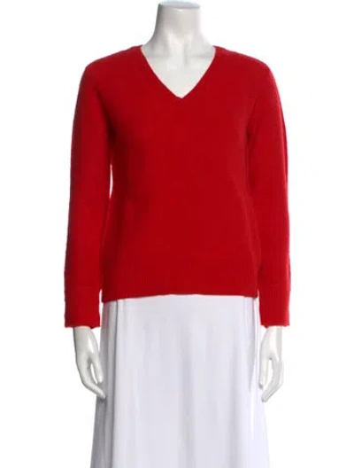 Pre-owned Helmut Lang Wool V-neck Sweater In Red