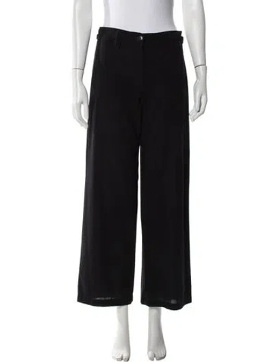 Pre-owned Helmut Lang Wool Wide Leg Pants In Black