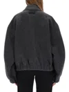 Helmut Lang Wool-blend Bomber Jacket In Gray