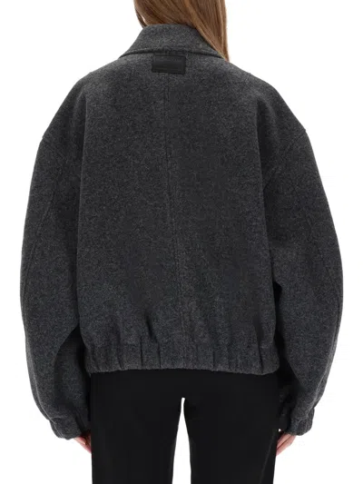 Helmut Lang Wool-blend Bomber Jacket In Gray